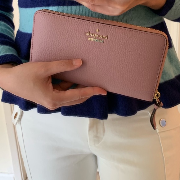 KATE SPADE JACKSON STREET LACEY WALLET DUSTY PEONY - Picture 7 of 8